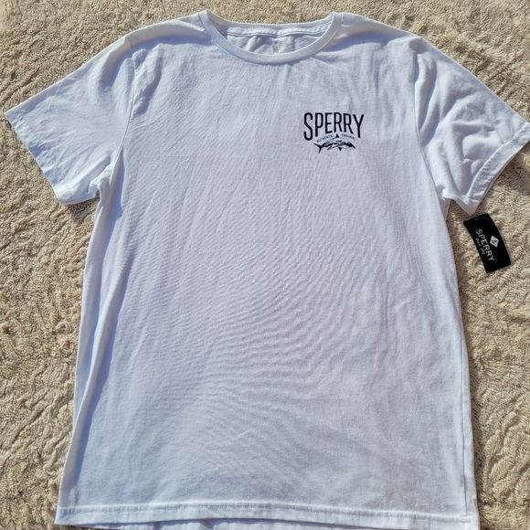 Sperry White Graphic T shirt NWT Size M - Picture 1 of 4